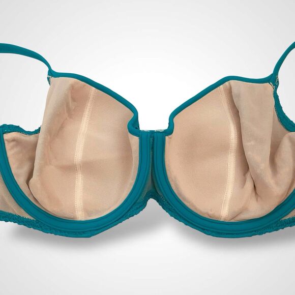 Freya Swimwear Bikini Top Size 34DDD Turquoise Teal Swim Bra Clip Fastening - Picture 5 of 7